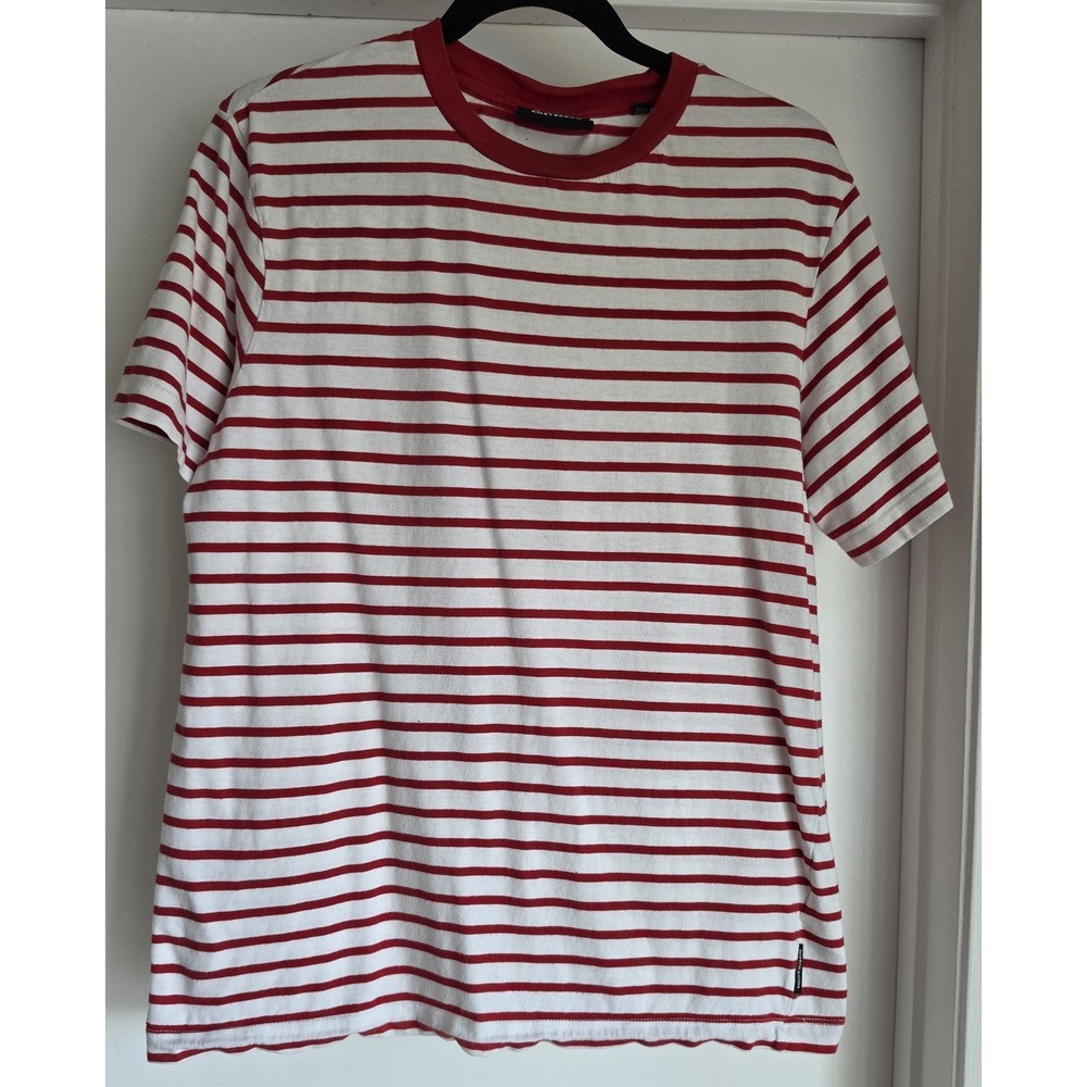 Scotch & Soda Striped T-Shirt Red White Cotton Crew Neck Short Sleeve Tee Top